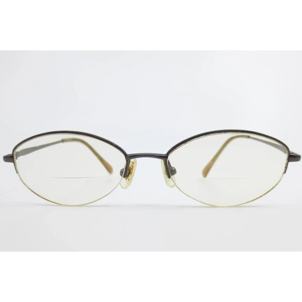 Dark Metal Semi Rimless Oval Eyeglasses 52-17-139 38499